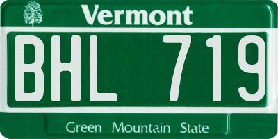 VT license plate BHL719