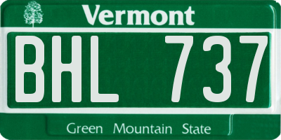 VT license plate BHL737