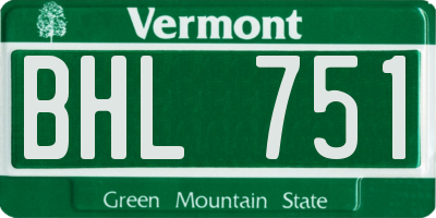 VT license plate BHL751