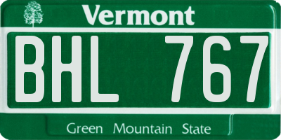 VT license plate BHL767