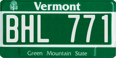 VT license plate BHL771