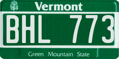 VT license plate BHL773