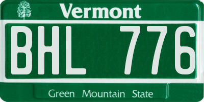 VT license plate BHL776