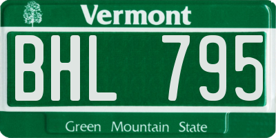 VT license plate BHL795