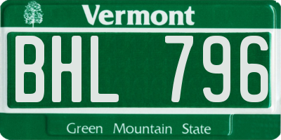 VT license plate BHL796