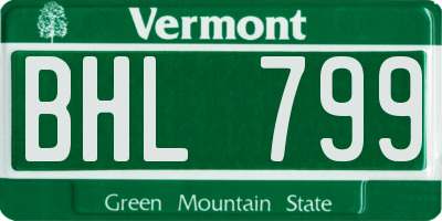 VT license plate BHL799
