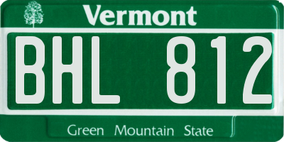 VT license plate BHL812