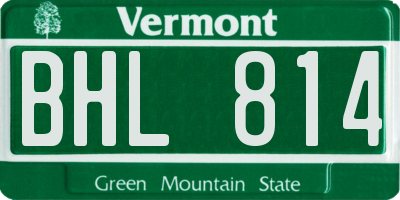 VT license plate BHL814