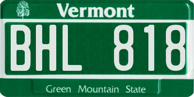 VT license plate BHL818