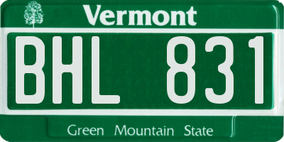 VT license plate BHL831