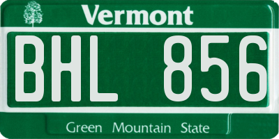VT license plate BHL856