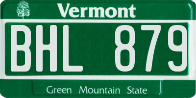 VT license plate BHL879