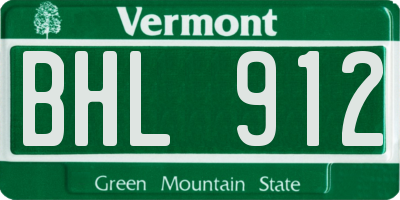 VT license plate BHL912