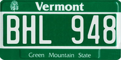 VT license plate BHL948