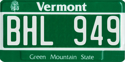 VT license plate BHL949