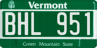 VT license plate BHL951
