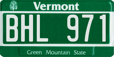 VT license plate BHL971