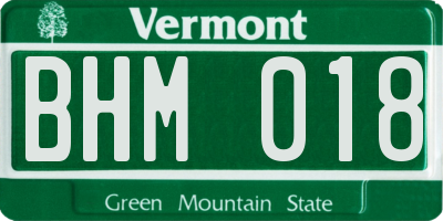 VT license plate BHM018