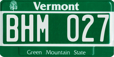 VT license plate BHM027