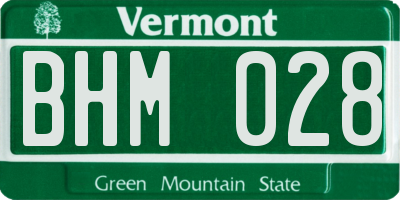 VT license plate BHM028