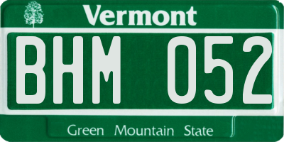 VT license plate BHM052