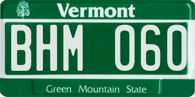 VT license plate BHM060