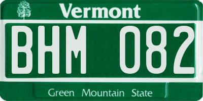 VT license plate BHM082