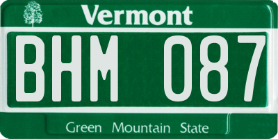 VT license plate BHM087