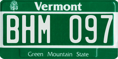VT license plate BHM097