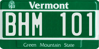 VT license plate BHM101
