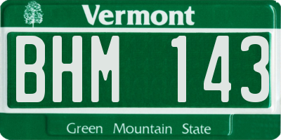 VT license plate BHM143
