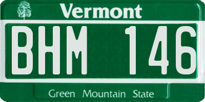 VT license plate BHM146