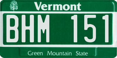 VT license plate BHM151