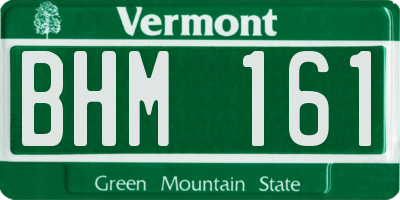 VT license plate BHM161