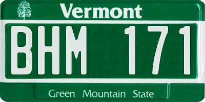 VT license plate BHM171