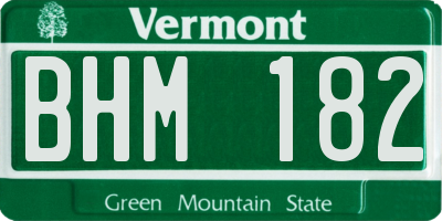 VT license plate BHM182