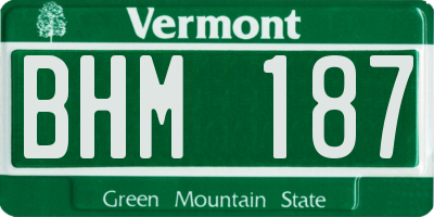 VT license plate BHM187