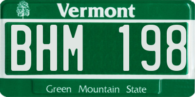 VT license plate BHM198