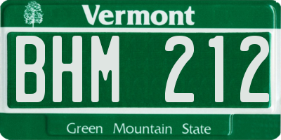 VT license plate BHM212