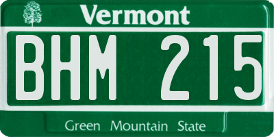 VT license plate BHM215