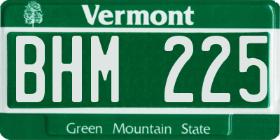 VT license plate BHM225