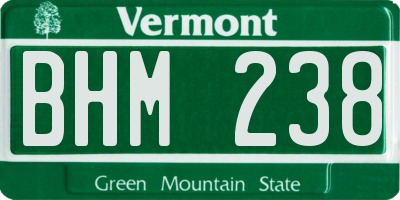 VT license plate BHM238