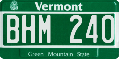 VT license plate BHM240