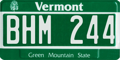 VT license plate BHM244