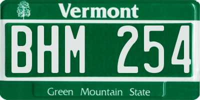 VT license plate BHM254