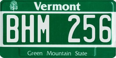 VT license plate BHM256