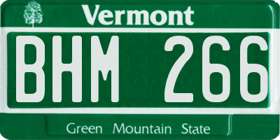 VT license plate BHM266