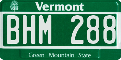 VT license plate BHM288