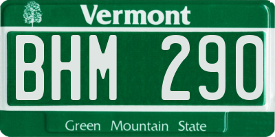 VT license plate BHM290