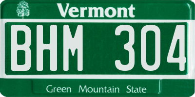 VT license plate BHM304